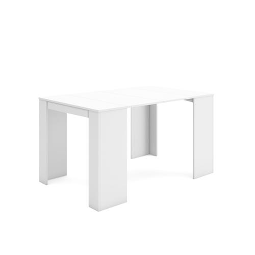 Table Console Extensible, Console Meuble, 140,Pour 6 Personnes, Table À Manger, Style Moderne, Blanc