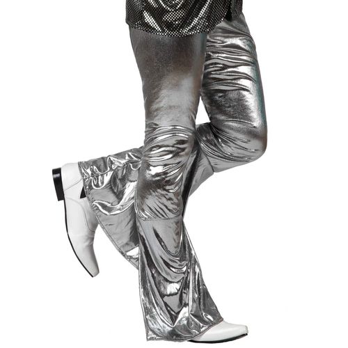 Pantalon Disco Holographique Argent Homme Xs / S