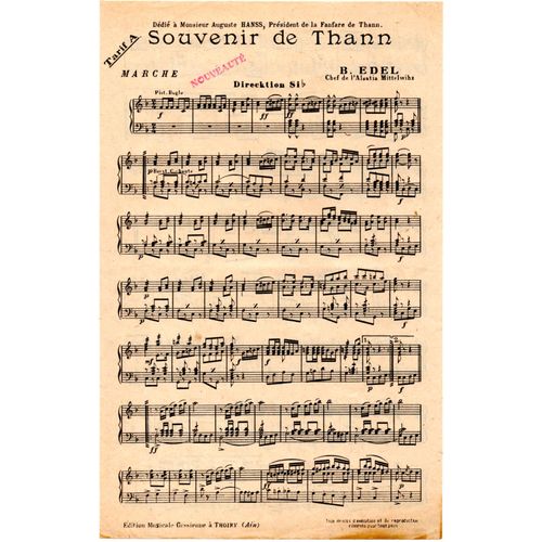 Conducteur Ancien "Souvenir De Thann - Marche"