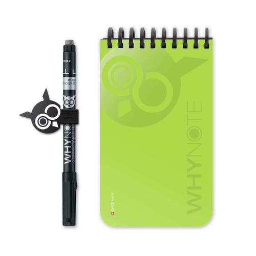 Carnet Effaçable Réutilisable Pocket Vert + Stylo - Whynote