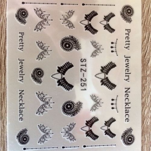 Water Decal Nail Art Pour Ongles Noir 