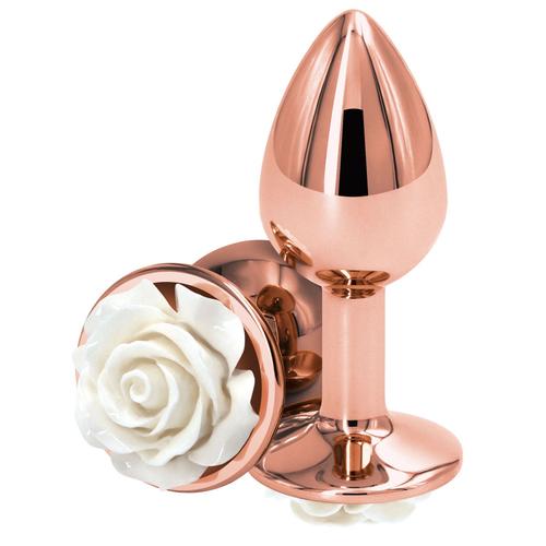 Bijoux Anal Plug Bijou Rear S 6 X 2,7 Cm Rose Blanc