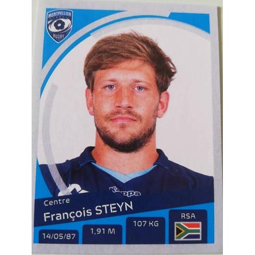 François Steyn. Montpellier Hérault Rugby. Numéro 149. Saison 2018-19. Panini