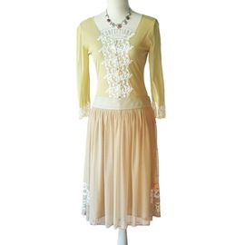 Jupe Armand Ventilo Taille 38 Beige Avec Déco Soie Et Polyamide