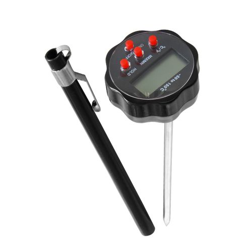 Fackelmann 63800 Thermomètre Digital, Thermomètre Pour Viande, Thermomètre De Cuisson, Thermomètre De Cuisine Digital, Plastique, Acier Inoxydable, 13,5 X 3,5 Cm