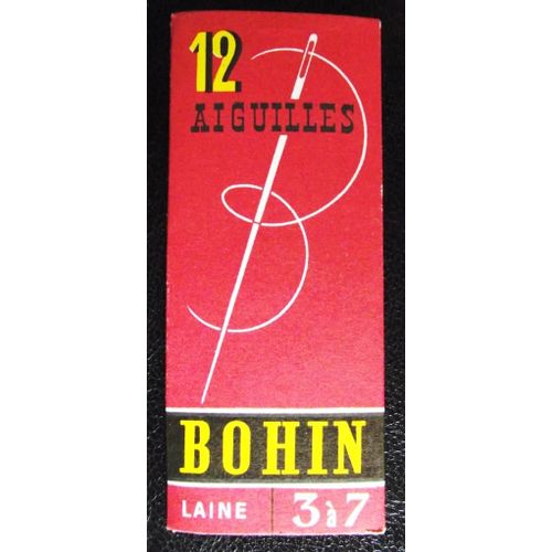 12 Aiguilles Bohin.Laine 3 À 7.Qualité Garantie Made In France