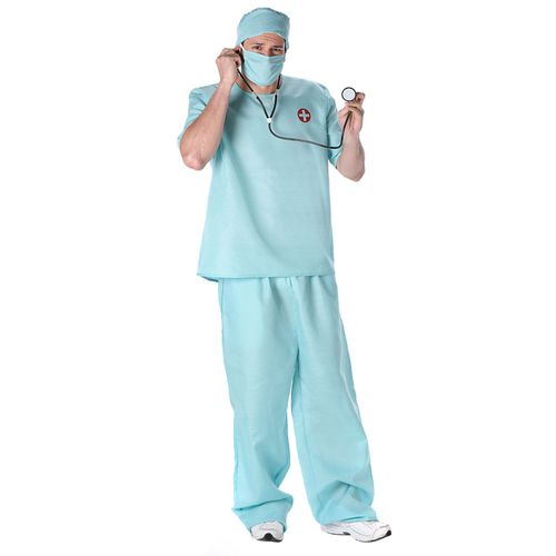 Déguisement Docteur Chirurgien Homme Bleu Large