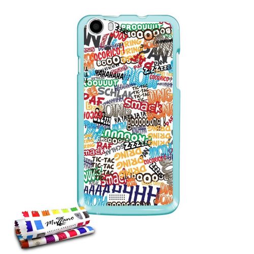 Coque Case Ultra-Slim Wiko Lenny 2 Motif Comics Cartoon Bleu Lagon (A2)