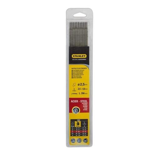 STANLEY 460725 Lot de 11 électrodes rutiles acier - Ø 2.5 mm - L 350 mm - Baguettes de soudure