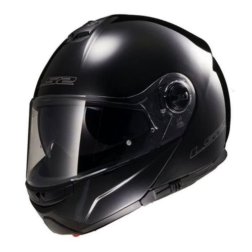 Ls2 Casque Modulable Strob + Cagoule - Noir Verni