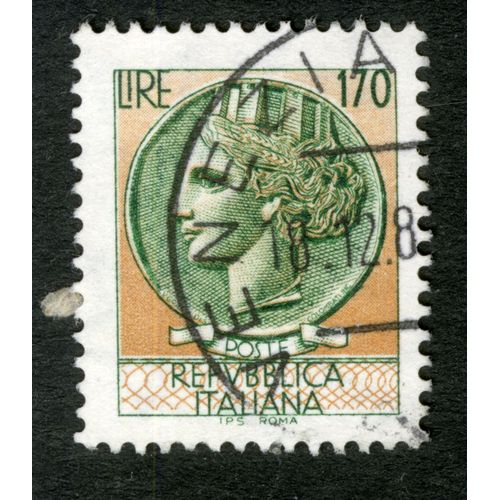 Timbre Oblitéré Poste Repubblica Italiana, Lire 170