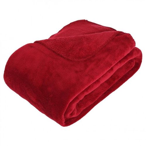 Plaid Microfibre "Doa" 180x230cm Rouge