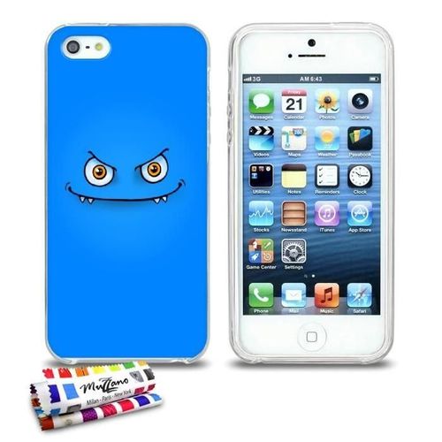 Coque Case Ultra-Slim Iphone 5 5s Se Motif Monstre Silicone Transparent (A2)