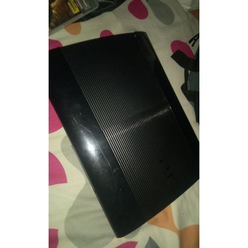 Console Ps3 Noire Super Slim 500go + Une Manette + Quatres Jeux + Oreillette Bluetooth