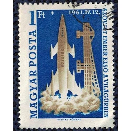 Hongrie 1961 Oblitéré Used Lancement Du Vaisseau Spatial Vostok 1 Su