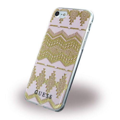 Guess Aztec - 3d Effect Tpu Case - Light Pink - Iphone 7
