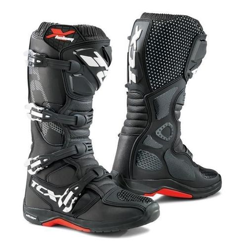 Tcx Bottes Moto Helium Michelin Noir Blanc Et Rouge