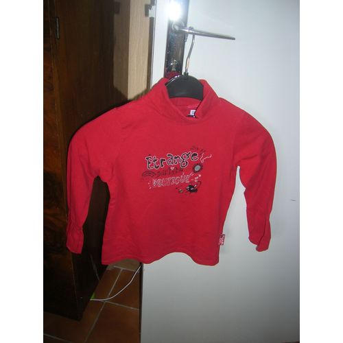 Sous-Pull Sergent Major Col Roulé Manches Longues Coton 5 Ans Rouge