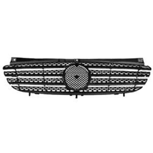 Grille De Calandre Supérieure Mercedes Vito Ii Phase 1 (W639) 2003-2010, Sans Logo, Pare Chocs Avant