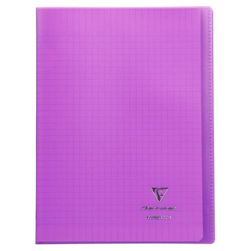 Clairefontaine Lot De 3 Cahiers Protège-Cahier Koverbook Piqué Polypro A4 96p Séyès Violet Transparent