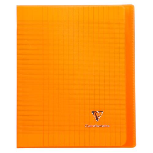 Clairefontaine Lot De 3 Cahiers Protège-Cahier Koverbook Piqué Polypro 17x22cm 96p Séyès Orange Transparent