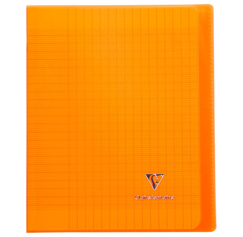 Clairefontaine Lot De 5 Cahiers Protège-Cahier Koverbook Piqué Polypro 17x22cm 96p Séyès Orange Transparent