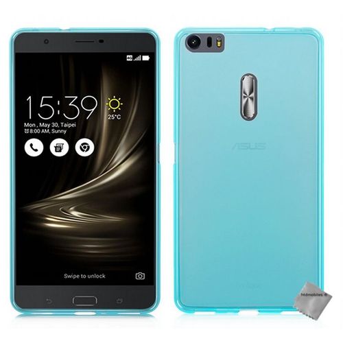 Housse Etui Coque Silicone Gel Fine Pour Asus Zenfone 3 Ultra Zu680kl + Film Ecran - Bleu
