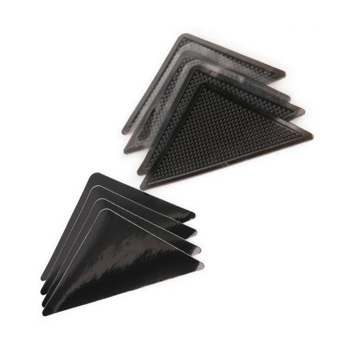 Lot de 4 Supports Triangle Anti-Dérapants pour Tapis avec Autocollants