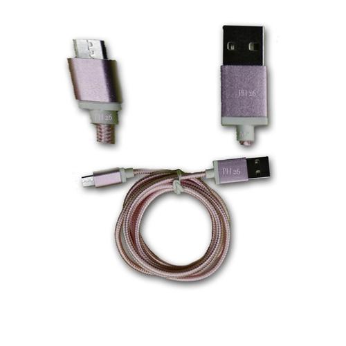 Samsung Player Style F480 Câble Data ROSE 1M en nylon tressé ultra Résistant (garantie 12 mois) Micro USB pour charge, synchronisation et transfert de données by PH26 ®