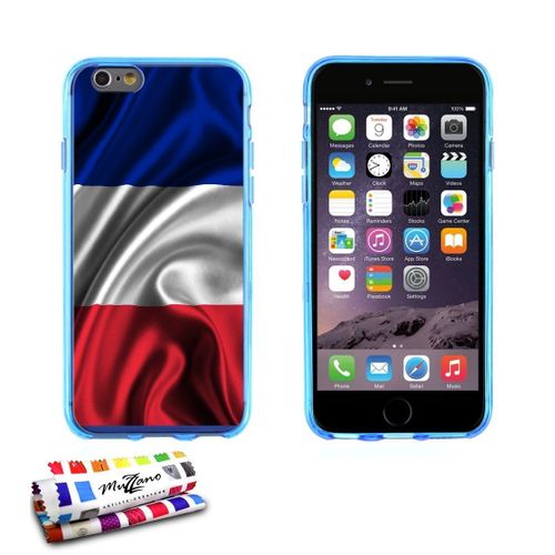 Coque Case Ultra-Slim Iphone 6 6s (4"7) Motif Drapeau France Silicone Bleu (A2)