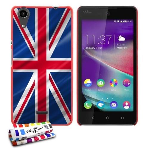 Coque Case Ultra-Slim Wiko Rainbow Lite Motif Angleterre Silicone Rouge (A2)
