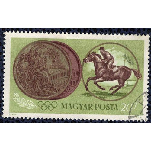 Hongrie 1965 Oblitéré Used Jeux Olympiques Tokyo Horse Riding Equitation Su