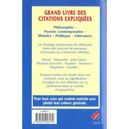Grand Livre Des Citations Expliquees Dictionnaire Et Reference Rakuten