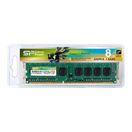 SILICON POWER - DDR3 - module - 8 Go - DIMM 240 broches - 1600 MHz / PC3-12800 - CL11 - 1.5 V - mémoire sans tampon - non ECC