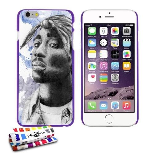 Coque Case Ultra-Slim Iphone 6 6s Plus (5"5) Motif 2pac Silicone Violet (A2)