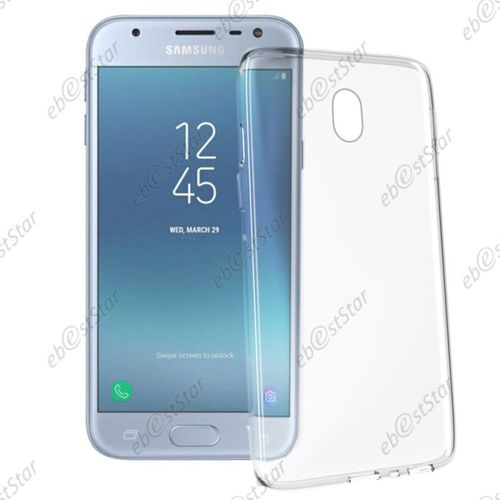 Ebeststar ® Etui Protection Silicone Gel Ultra Fine 0,3mm Etui Souple + Vitre Anti Casse Film Écran Verre Trempé Pour Samsung Galaxy J3 2017 Sm-J330f [Dimensions De Votre Appareil : 143.2 X 70.3 X 7.9mm, Écran 5''] [Note Importante Lire Description]