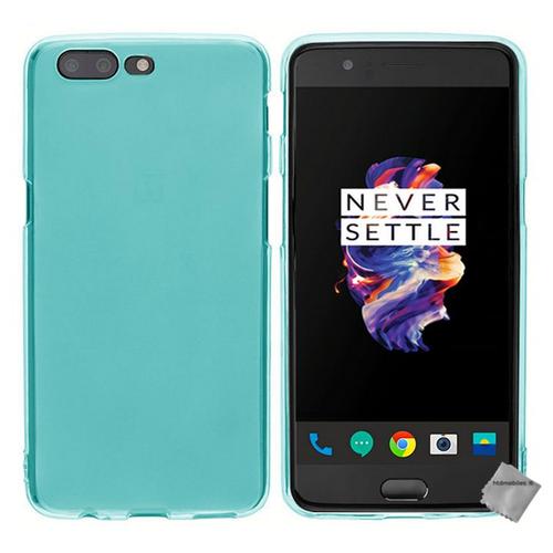 Housse Etui Coque Pochette Silicone Gel Fine Pour Oneplus 5 + Verre Trempe - Bleu