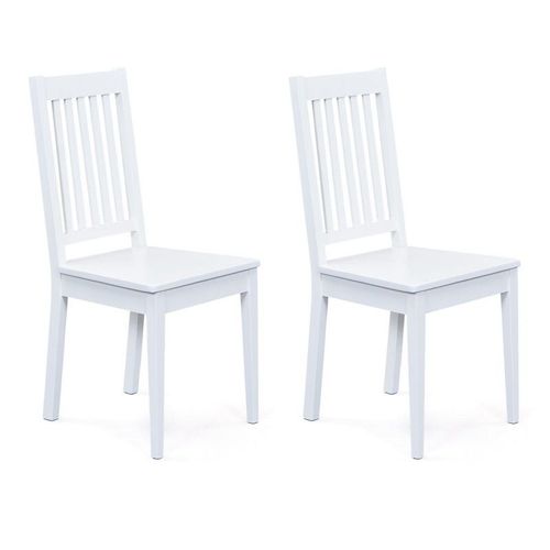 Lot De 2 Chaises Design Bois "Takao" 95cm Blanc