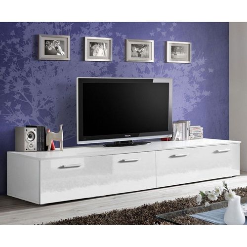 Meuble Tv Design "Duo" 200cm Blanc