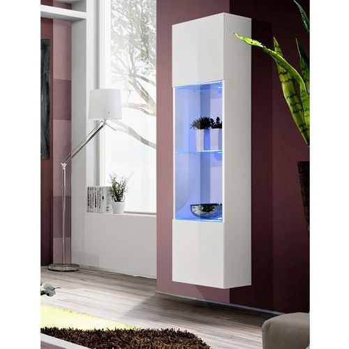 Vitrine Led Murale Design "Fly Iii" 170cm Blanc