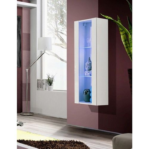 Vitrine Led Murale Design "Fly Ii" 126cm Blanc