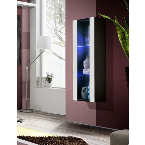 Vitrine Led Murale Design "Fly Ii" 126cm Blanc & Noir