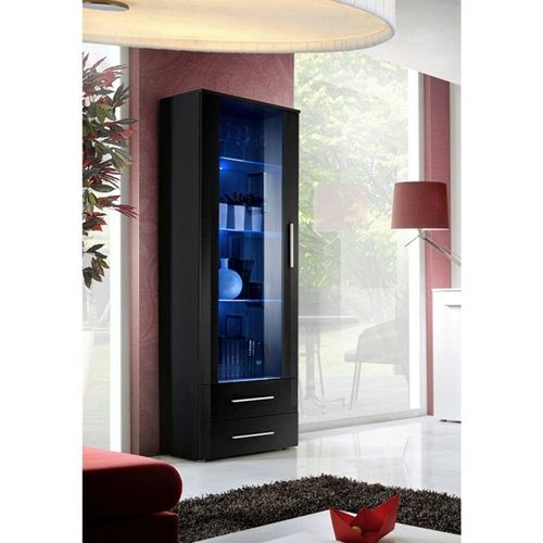 Vitrine Led Design "Neo" 190cm Noir Brillant