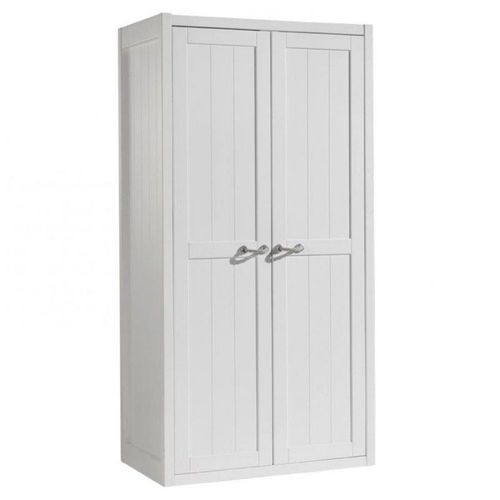 Paris Prix - Armoire 2 Portes "Lewis" 200cm Blanc