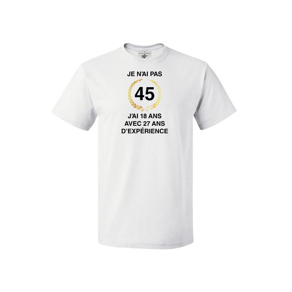 T Shirt Col Rond Homme Anniversaire 45 Ans 27 D Experience Rakuten