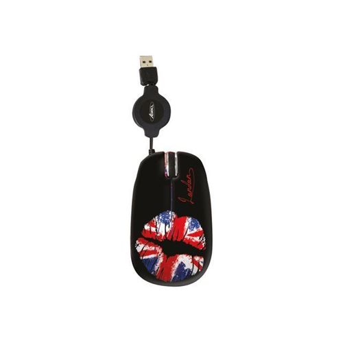 Suza Advance Mini Wheel London Kiss - Souris - droitiers et gauchers - optique - 3 boutons - filaire - USB