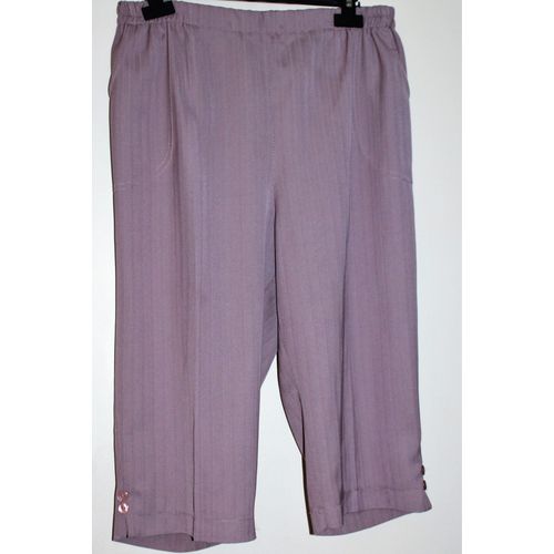 Pantacourt Autre Polyester Et Rayonne Xl Mauve