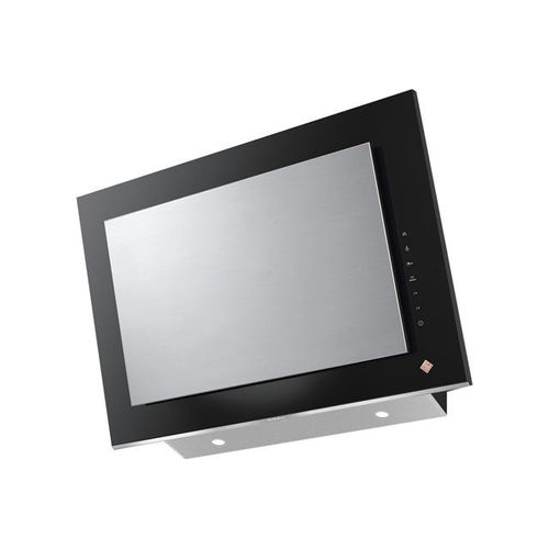 De Dietrich Fascination DHV7962X - Hotte - hotte décorative - largeur : 90 cm - profondeur : 37 cm - extraction et recirculation (avec kit de recirculation supplémentaire) - verre inox/noir