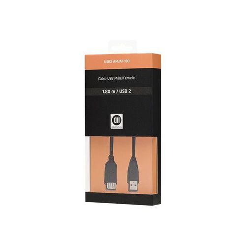 D2 Diffusion - Rallonge de câble USB - USB (M) pour USB (F) - USB 2.0 - 1.8 m