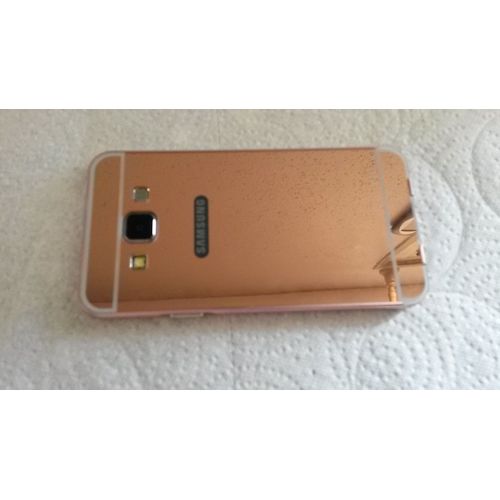 Coque Samsung Galaxy A3 Aluminium Miroir Coloris Rose Étui Housse Bumper